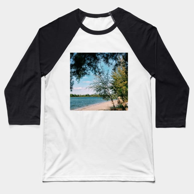 Pine Trees by The Ocean Baseball T-Shirt by Nita Sophian